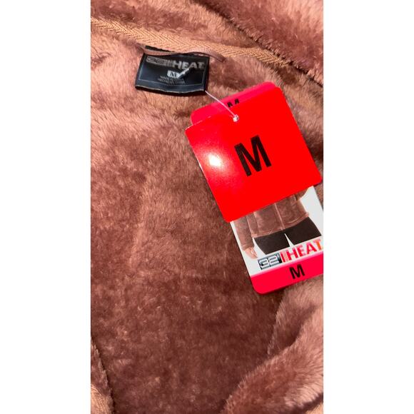 32 Degrees Heat Plush Fleece Zip Jacket M NWT Tan - Picture 7 of 8